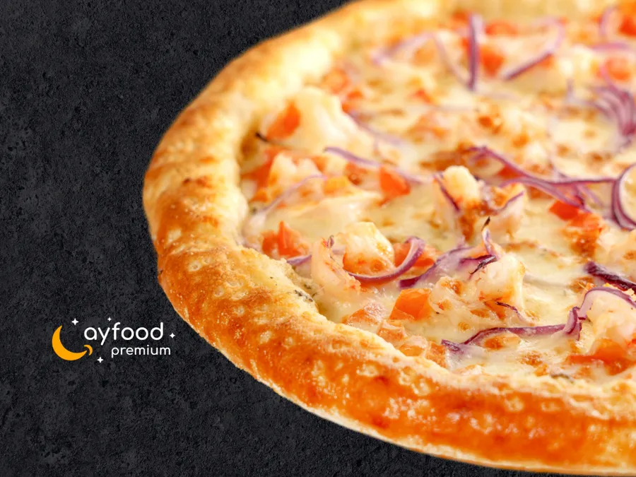 Пицца с креветками