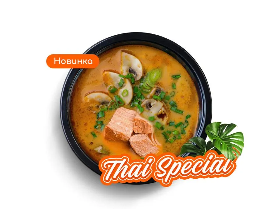 суп Том ям с лососем